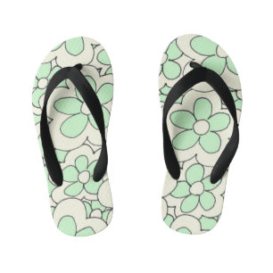Colorful Fun Bright Flower Design Kid's Flip Flops