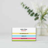 Colorful Fun business cards (Standing Front)