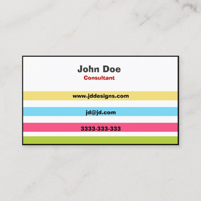 Colorful Fun business cards (Front)