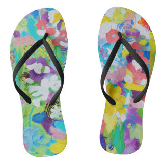 Colorful Fun by Lydia's Art Sangria (Flip Flops) Flip Flops