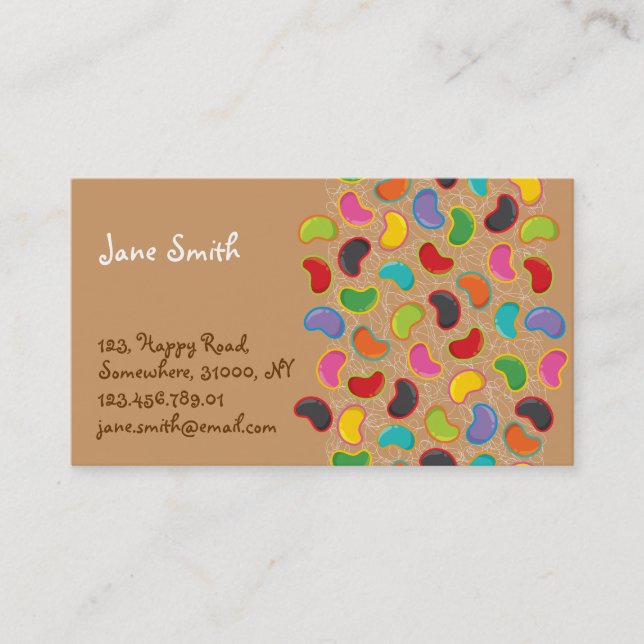 Colorful Fun Candy Groovy Retro Jellybean Pop Business Card (Front)
