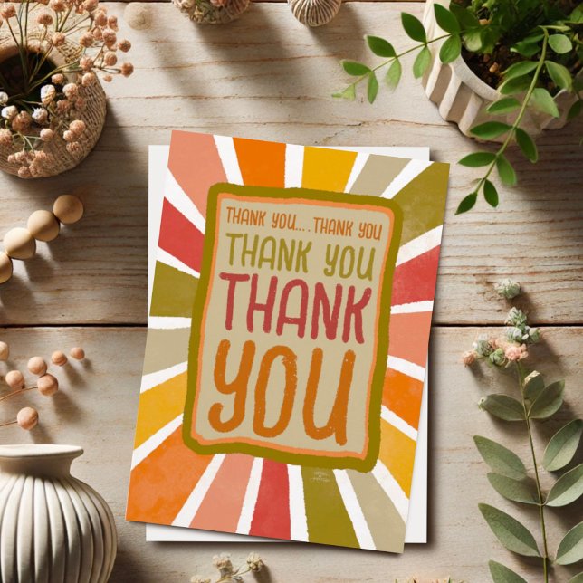 Colorful Fun Cheerful Thank you Simple Yellow Card (Creator Uploaded)