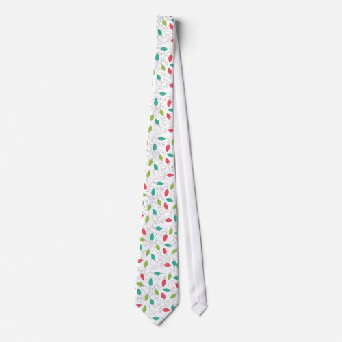 Colorful Fun Christmas Lights Neck Tie