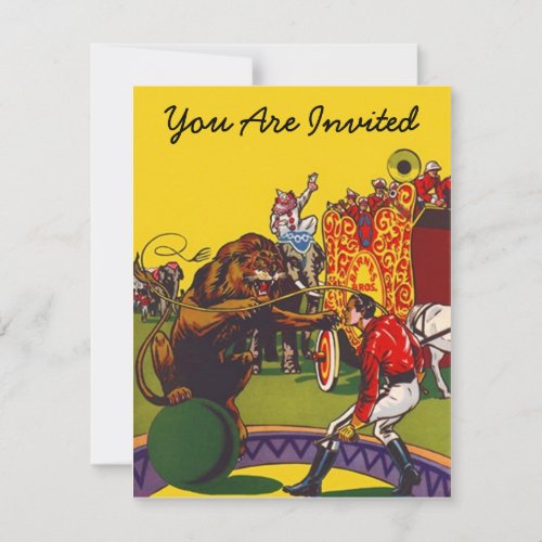 COLORFUL FUN CIRCUS PARTY THEME INVITE INVITATION