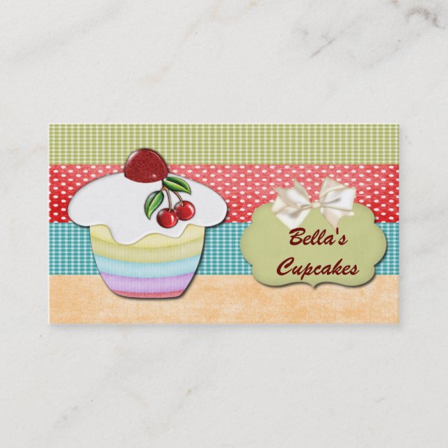 colorful fun cupcake business Cards (Front)