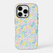 Colorful fun doodle phone case