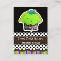 colorful fun felt cupcake business Cards