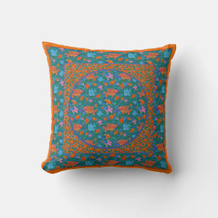 Colorful Fun Fish Swimming in the Sea Throw Pillow