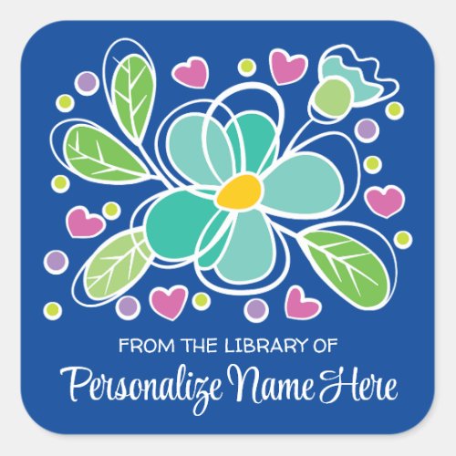 Colorful Fun Floral Bookplate