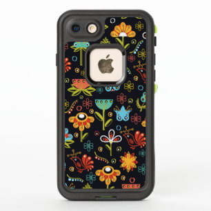 Colorful Fun Flowers and Birds Pattern