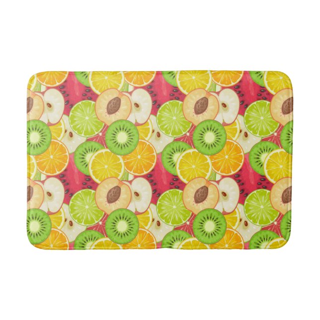 Colorful Fun Fruit Pattern Bathroom Mat (Front)