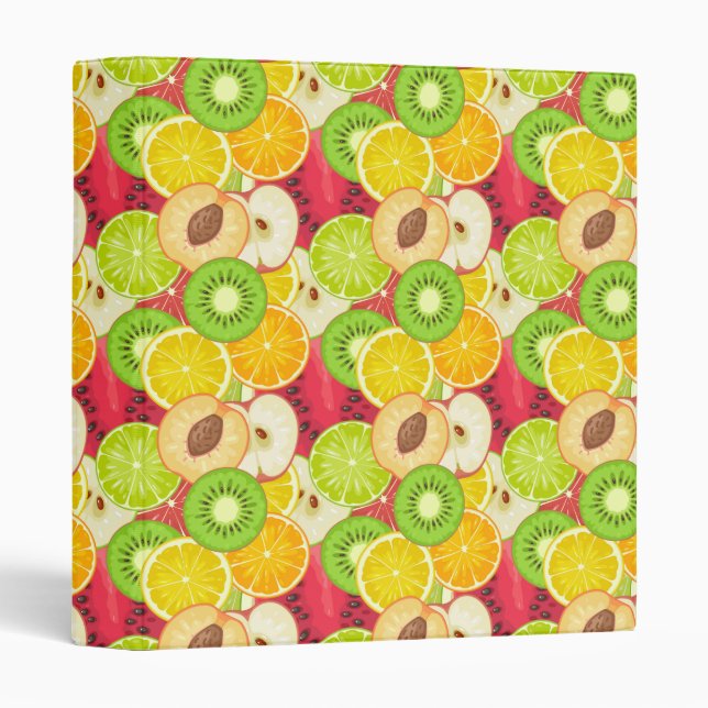 Colorful Fun Fruit Pattern Binder (Front/Spine)