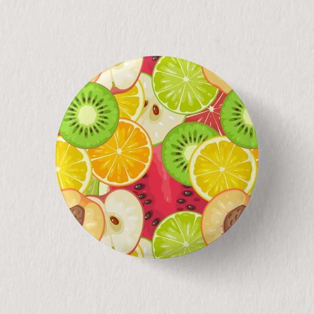 Colorful Fun Fruit Pattern Button (Front)
