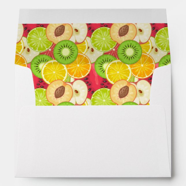 Colorful Fun Fruit Pattern Envelope (Back (Bottom))