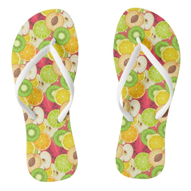 Colorful Fun Fruit Pattern Flip Flops (Footbed)