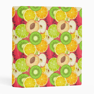 Colorful Fun Fruit Pattern Mini Binder