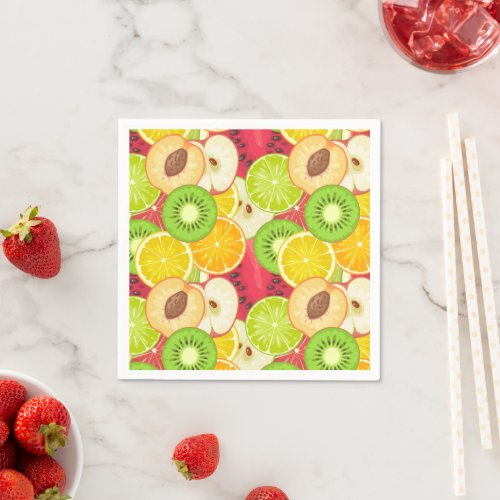 Colorful Fun Fruit Pattern Napkins