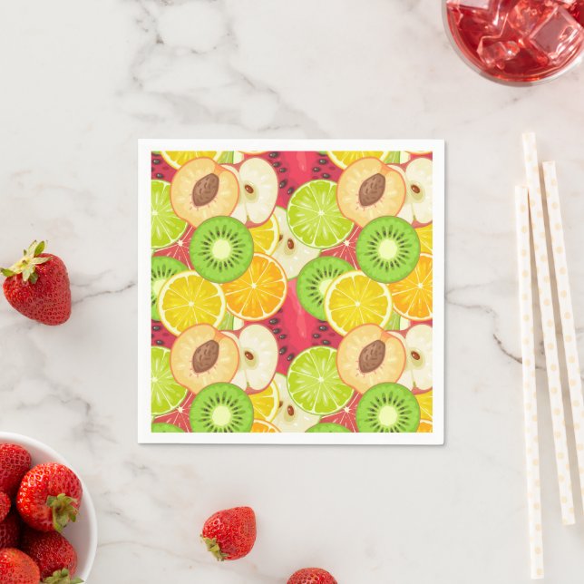 Colorful Fun Fruit Pattern Napkins (Insitu)