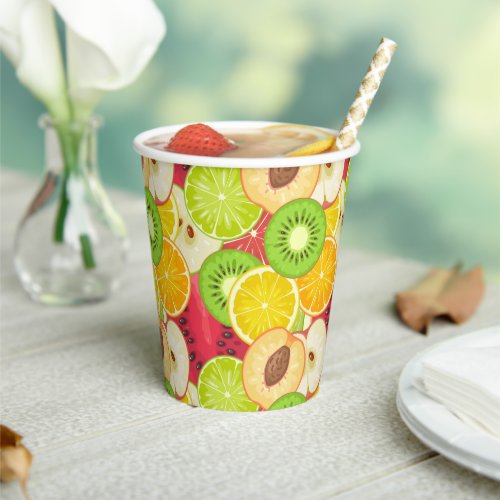 Colorful Fun Fruit Pattern Paper Cups