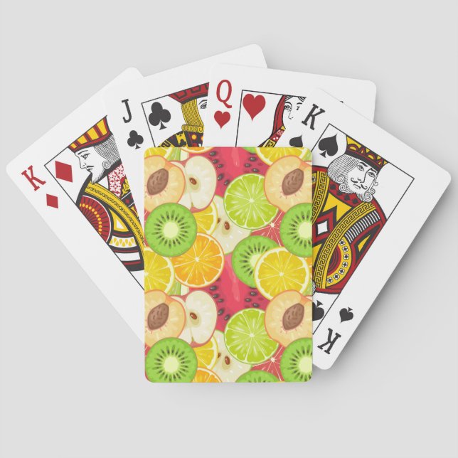 Colorful Fun Fruit Pattern Poker Cards (Back)