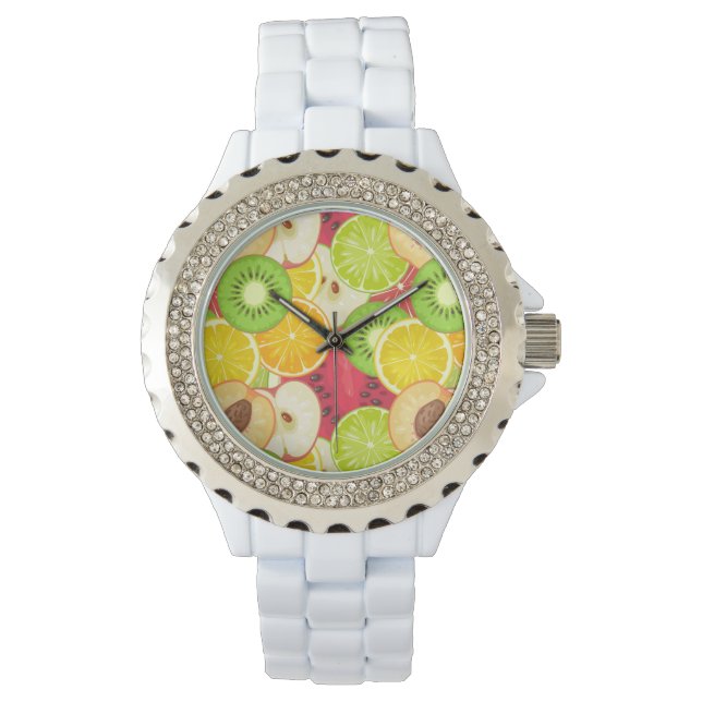 Colorful Fun Fruit Pattern Watch (Front)