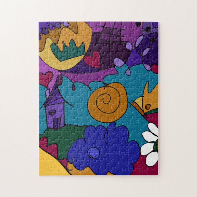Colorful, Fun, Funky Doodle Art Puzzle (Vertical)