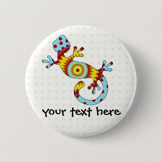 Colorful Fun Gecko Lizard Button