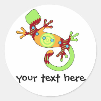 Colorful Fun Gecko Lizard Classic Round Sticker