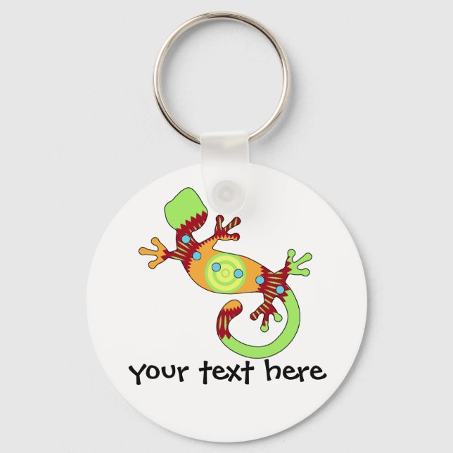 Colorful Fun Gecko Lizard Keychain (Front)
