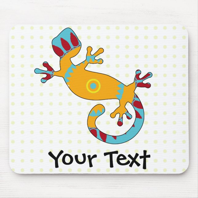 Colorful Fun Gecko Lizard Mouse Pad (Front)