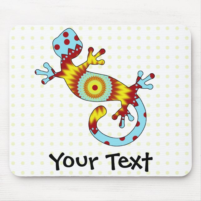 Colorful Fun Gecko Lizard Mouse Pad (Front)