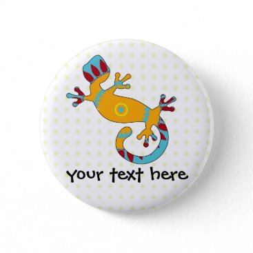 Colorful Fun Gecko Lizard Pinback Button