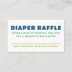 Colorful Fun Gender Neutral Baby Diaper Raffle Bus Business Card