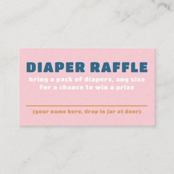 Colorful Fun Gender Neutral Baby Diaper Raffle Business Card by 2BirdStone at Zazzle