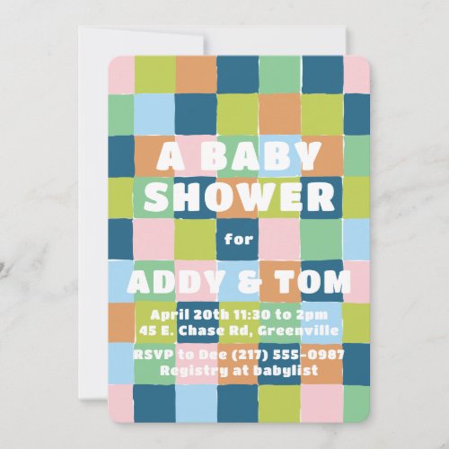 Colorful Fun Gender Neutral Blocks Baby Shower Invitation