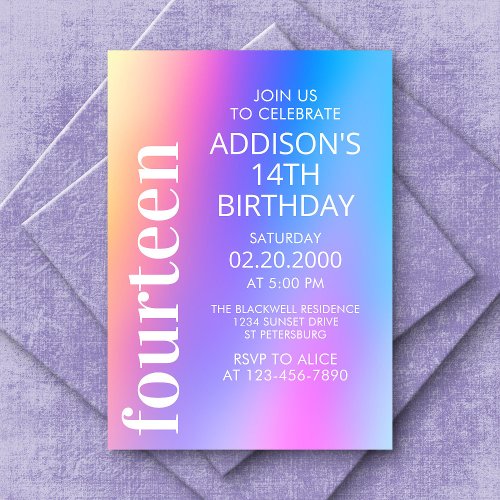 Colorful Fun Girls Birthday Invitation