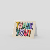 Colorful Fun Hand Lettered Thank You Card