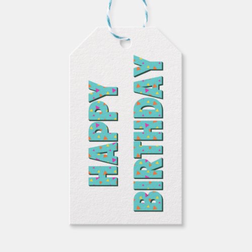 Colorful Fun Happy Birthday Gift Tags