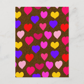 Colorful Fun Hearts for Valentines Holiday Postcard