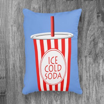 Colorful Fun Ice-cold Soda To Go Beverage Accent Pillow by machomedesigns at Zazzle