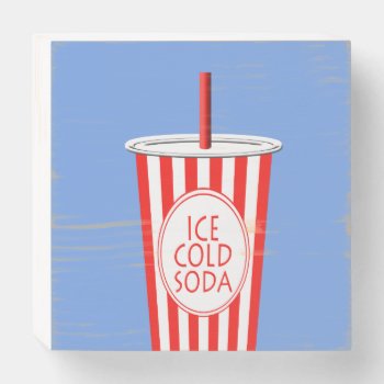 Colorful Fun Ice-cold Soda To Go Beverage Wooden Box Sign by machomedesigns at Zazzle
