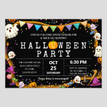 Colorful Fun Kids Halloween Party Invitation