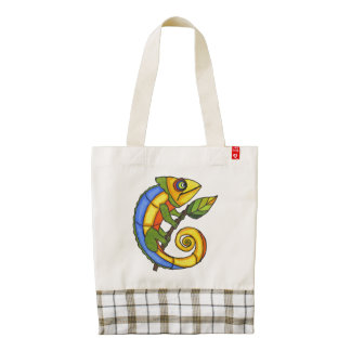 Colorful Fun Lizard Branch Dots Zazzle HEART Tote Bag