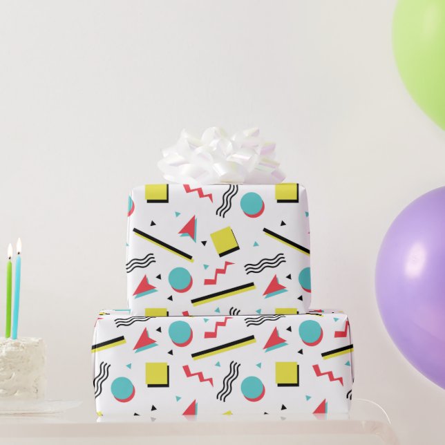 Colorful Fun Memphis Pattern Wrapping Paper (Party Gifts)