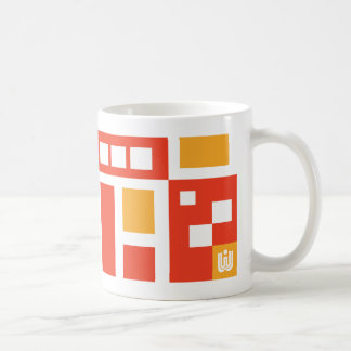 Colorful Fun Mod Geometric in Red and Rellow Coffee Mug