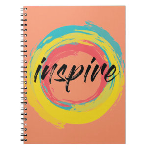Colorful, fun, modern vibrant cool design Inspire Notebook