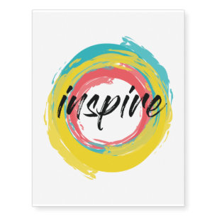 Colorful, fun, modern vibrant cool design Inspire Temporary Tattoos