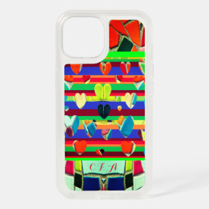 Colorful Fun Mosaic Heart iPhone 15 Case