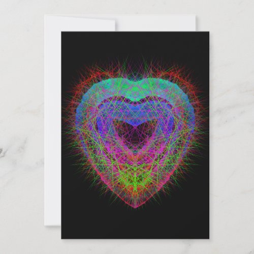 Colorful fun neon Graffiti sparkling heart design Holiday Card
