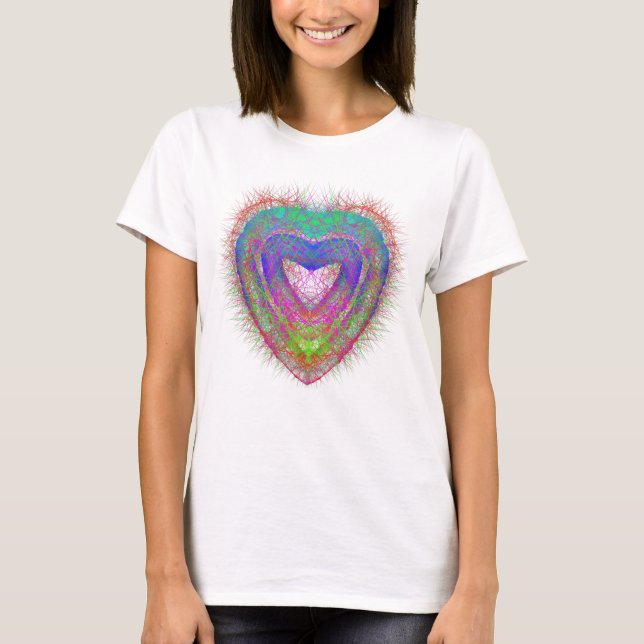 Colorful fun neon Graffiti sparkling heart design T-Shirt (Front)